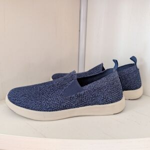 Woolloomooloo Slip-ons Size 37 Merino Wool Navy Blue EUC